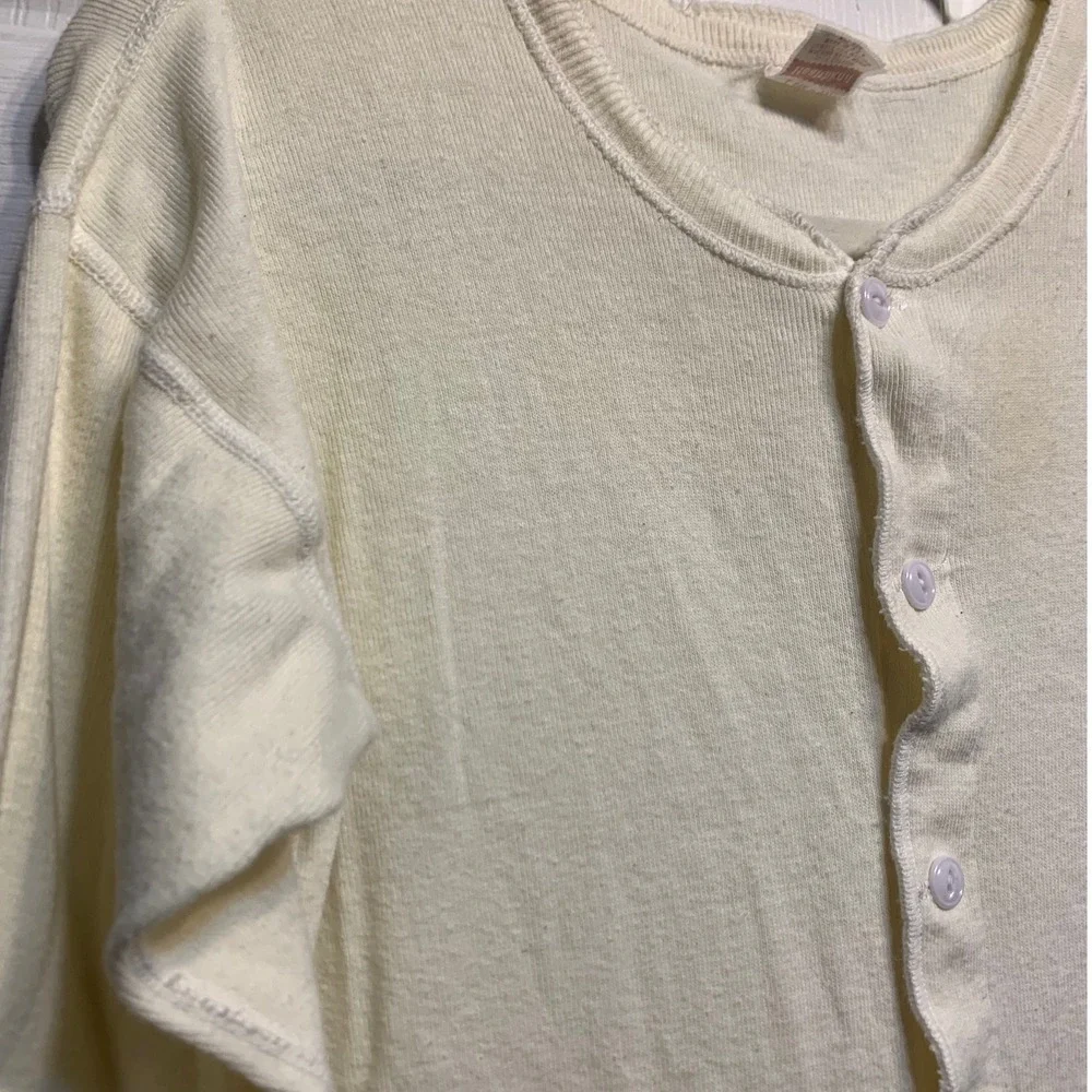 VTG 60s HEALTHKNIT Mens L 42-44 cotton Thermal Unionsuit Underwear Off-White USA